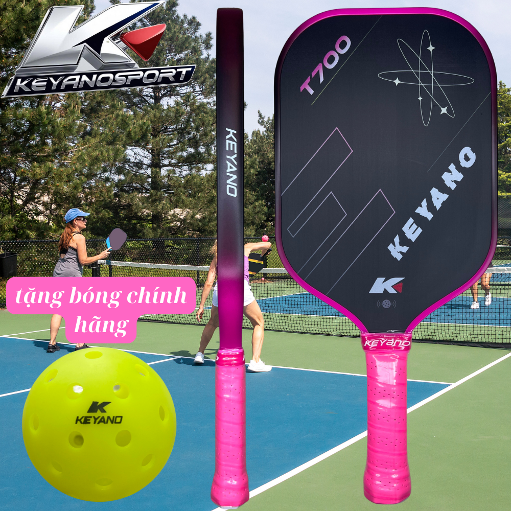vợt pickleball KEYANO CACBON T700(MÀU HỒNG)