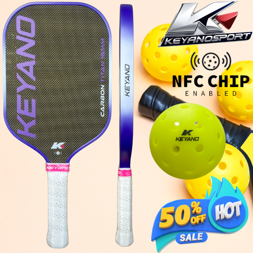 VỢT PICKLEBALL KEYANO CACBON TITAN (màu tím)