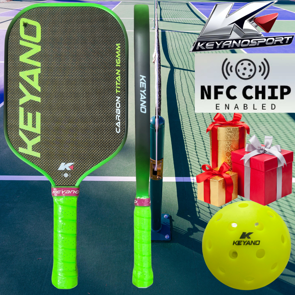 VỢT PICKLWBALL KEYANO CACBON TITAN (xanh lá cây)